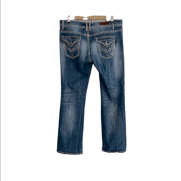 Womens Vigoss Fit Boot destroyed ripped jeans w/flap back pockets - Picture 6 of 9